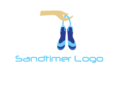 hand holding sandals icon