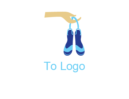 hand holding sandals icon