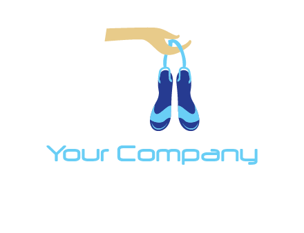hand holding sandals icon