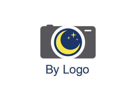 camera with moon and stars logo