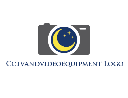 camera with moon and stars logo