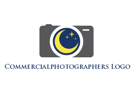 camera with moon and stars logo