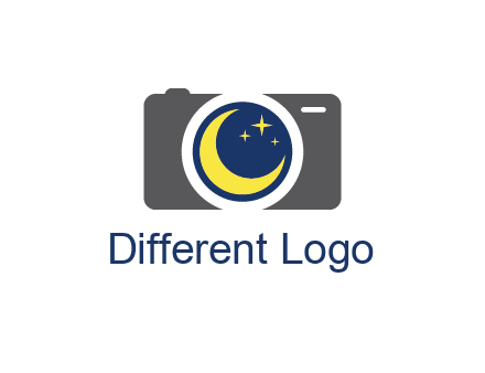 camera with moon and stars logo