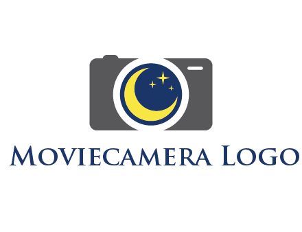 camera with moon and stars logo