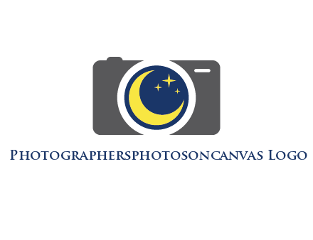 camera with moon and stars logo