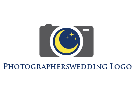 camera with moon and stars logo