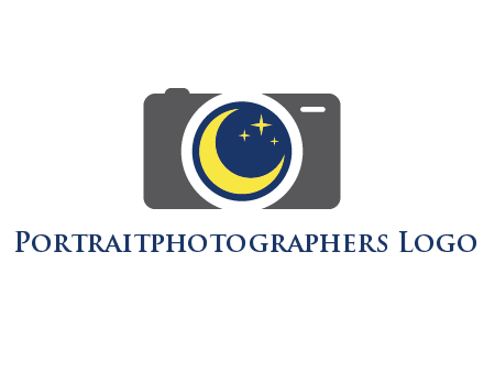 camera with moon and stars logo