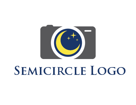camera with moon and stars logo