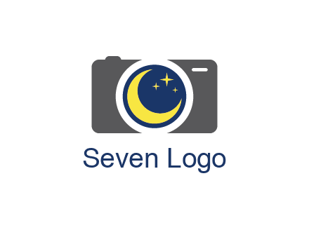 camera with moon and stars logo