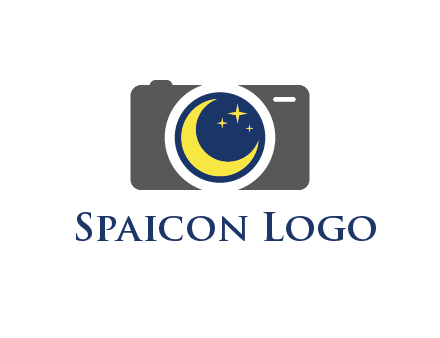 camera with moon and stars logo
