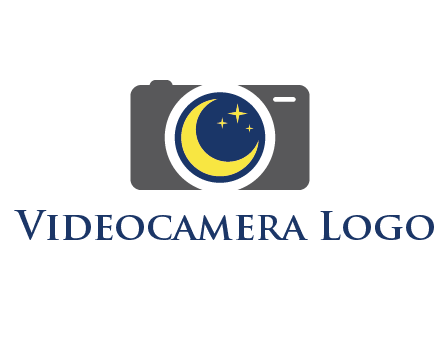 camera with moon and stars logo