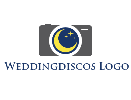 camera with moon and stars logo