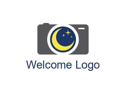 camera with moon and stars logo