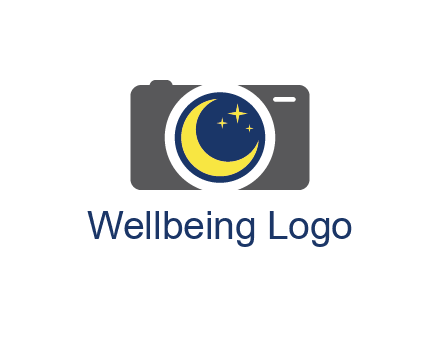 camera with moon and stars logo