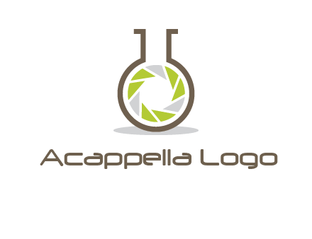 lens inside chemical flask icon