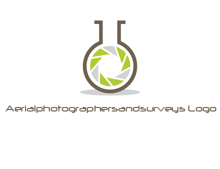 lens inside chemical flask icon