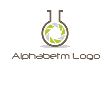 lens inside chemical flask icon