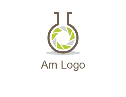 lens inside chemical flask icon
