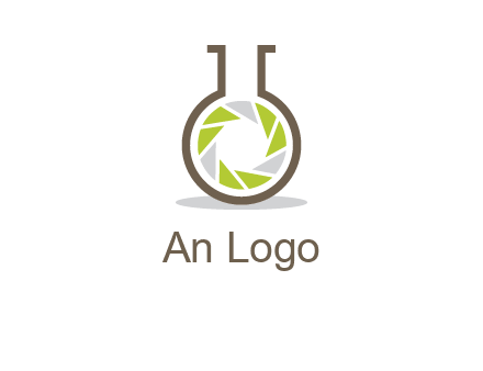 lens inside chemical flask icon