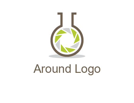 lens inside chemical flask icon