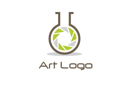 lens inside chemical flask icon