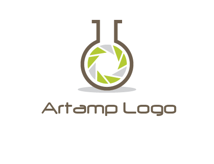 lens inside chemical flask icon
