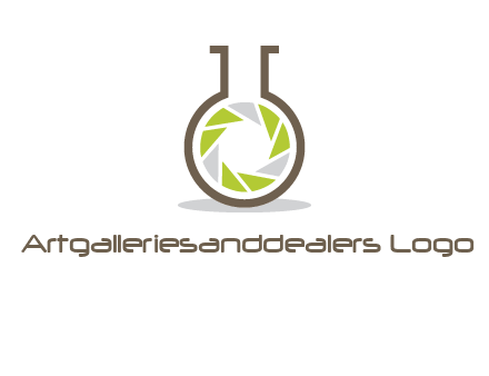 lens inside chemical flask icon