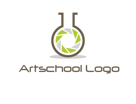 lens inside chemical flask icon
