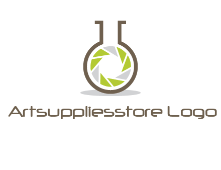 lens inside chemical flask icon