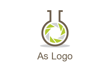 lens inside chemical flask icon
