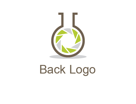 lens inside chemical flask icon