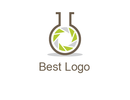 lens inside chemical flask icon