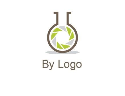 lens inside chemical flask icon