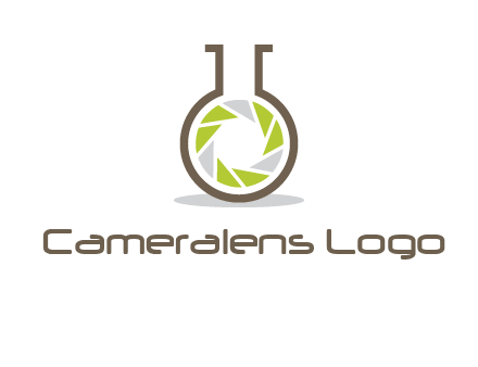 lens inside chemical flask icon