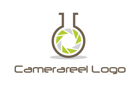 lens inside chemical flask icon