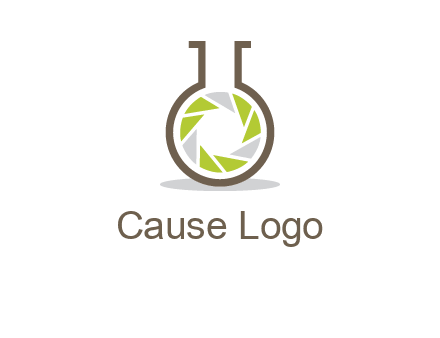 lens inside chemical flask icon