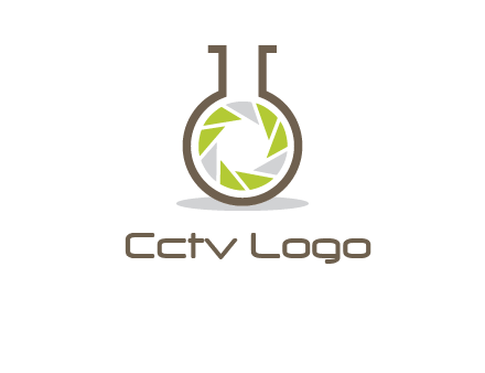 lens inside chemical flask icon