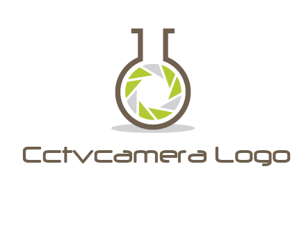 lens inside chemical flask icon