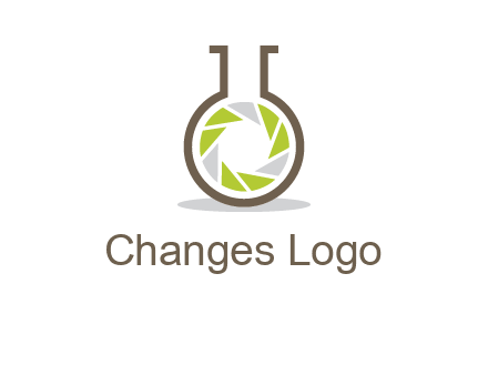 lens inside chemical flask icon