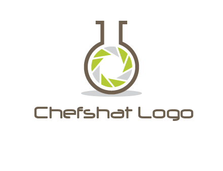 lens inside chemical flask icon
