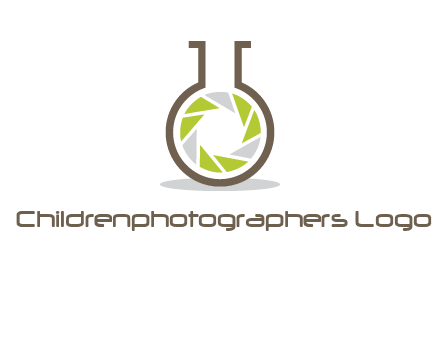 lens inside chemical flask icon