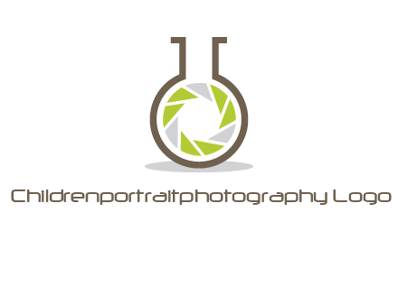 lens inside chemical flask icon