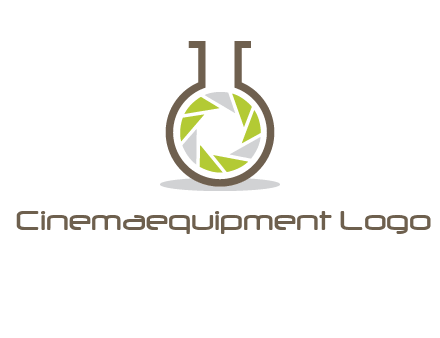 lens inside chemical flask icon