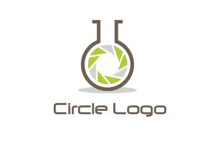 lens inside chemical flask icon