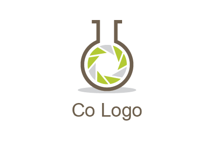 lens inside chemical flask icon