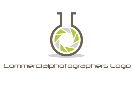 lens inside chemical flask icon