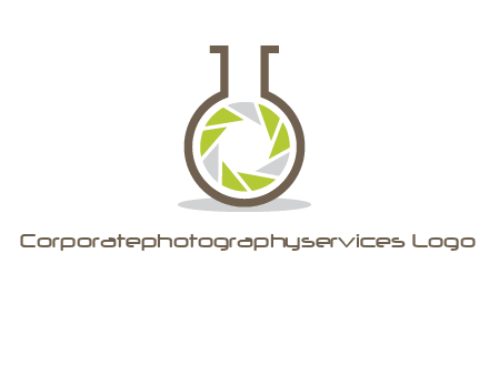 lens inside chemical flask icon