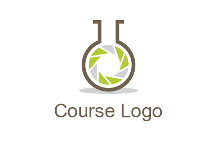 lens inside chemical flask icon