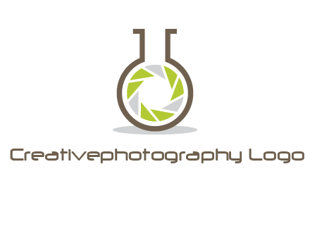 lens inside chemical flask icon