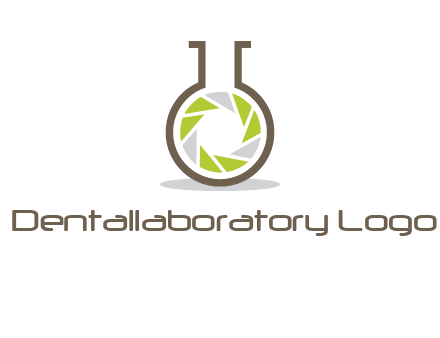 lens inside chemical flask icon